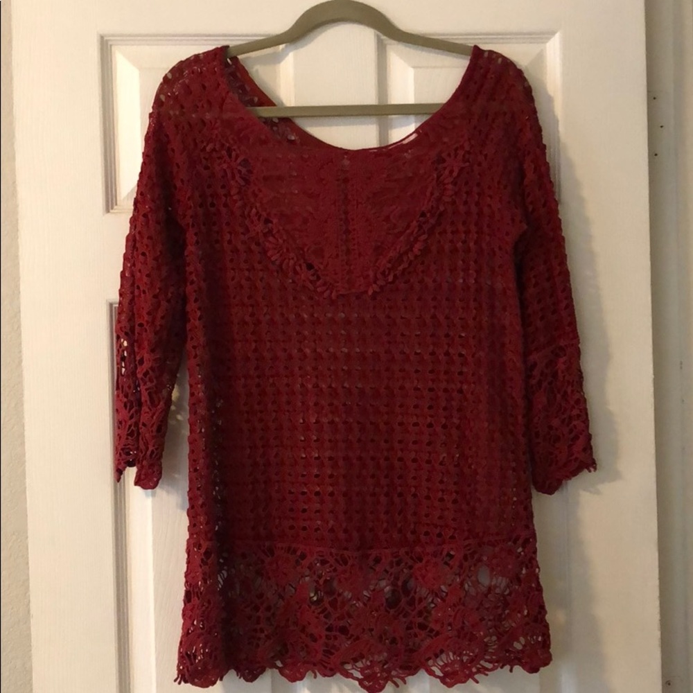Red lace top